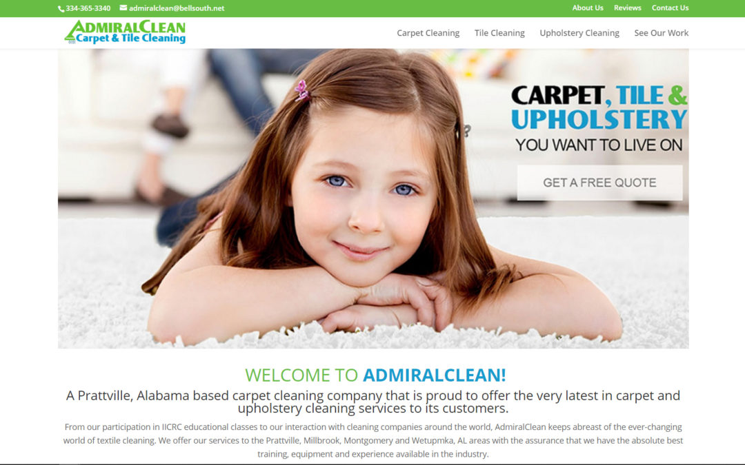 Admiral Clean Custom Website Design and Branding Carpet Cleaning Prattville & Millbrook, AL