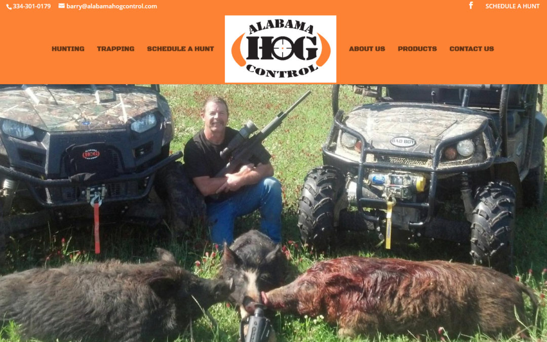 Alabama Hog Control Website Design for Montgomery and Prattville Areas